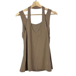 Merrell Brown Open Back Halter Strap Athletic Tank Top L